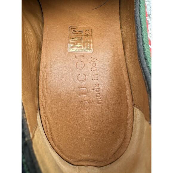 GUCCI L'AVEUGLE PAR AMOUR BLACK LEATHER WEB LOAFERS SHOES Men’s Size 7 - Picture 7 of 14